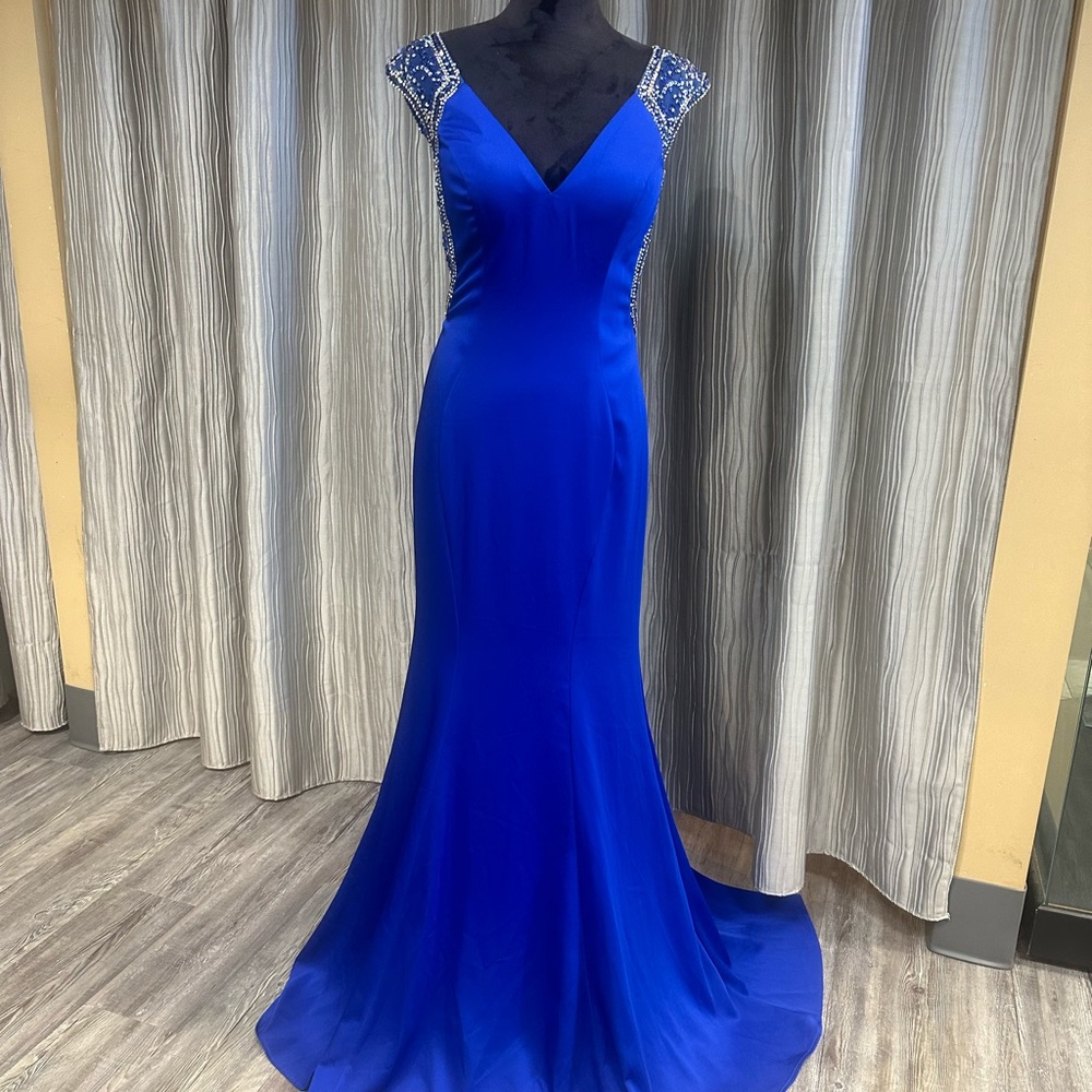 Royal blue fit and flare size 10